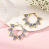 Glass Beaded Hoop Earrings EJEW-MZ00750-01-1