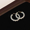 Iron Plastic Imitation Pearl Bead Hoop Earrings FS-WG3B0F5-01-1