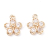 Rack Plating Brass Cubic Zirconia Charms ZIRC-C026-12LG-1