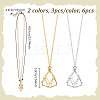 6Pcs 2 Colors Iron Cable Chain Empty Macrame Pouch Pendant Slider Necklace Making NJEW-NB0001-32-2