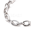 304 Stainless Steel Cable Chain Bracelet for Men Women BJEW-E031-05D-P-2