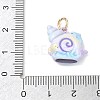 Brass Enamel Pendants KK-CBAE20A-05G-3