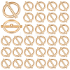 40Pcs 1-Hole Alloy Shank Buttons BUTT-MA0001-18KCG-1