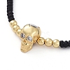 Skull Adjustable Brass Nylon Thread Braided Bracelets BJEW-JB04985-03-2