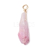 Electroplated Natural Quartz Crystal Dyed Pendants PALLOY-JF02325-06-3