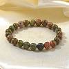 Natural Unakite Bead Stretch Bracelets BJEW-K212-B-006-6