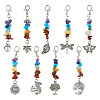 Chakra Gemstone Chip Pendant Decorations HJEW-TAC0028-1