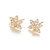 Brass Cubic Zirconia Stud Earring Findings EJEW-E257-02G-2