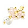Shell Pearl Beads Glass Pendants PALLOY-MZ00432-01-3