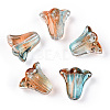 Spray Painted Transparent Glass Beads GLAA-D006-20C-1