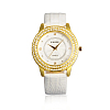 V Day Gifts High Quality Stainless Steel Leather Diamond-studded Quartz Watches WACH-N003-06-1