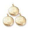 Brass Micro Pave Clear Cubic Zirconia Locket Pendants KK-P199-08G-1