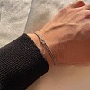 304 Stainless Steel 2-Strand Handmade Knot Snake Chain Bracelets for Couples BU0455-4-2
