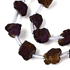 Electroplate Raw Rough Natural Amethyst Beads Strands G-Q610-06B-4