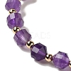 Faceted Natural Amethyst Stretch Beaded Bracelets BJEW-P318-01G-03-3