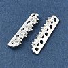 Brass Micro Pave Clear Cubic Zirconia Spacer Bars KK-Z139-11S-01-2