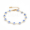 Brass Enamel Evil Eye Link Bracelets BJEW-JB06179-1
