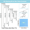 4Pcs 4 Style Rhodium Plated 925 Sterling Silver Box Chain Extender STER-BBC0007-17P-2