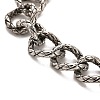 304 Stainless Steel Snake Pattern Curb Chain Bracelets BJEW-E094-07AS-2