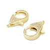 Brass Micro Pave Clear Cubic Zirconia Lobster Claw Clasps KK-I354-01G-02-2