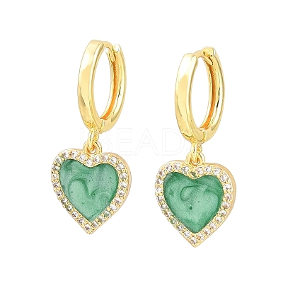 Brass Micro Pave Cubic Zirconia Hoop Dangle Earrings KK-CBA8324-16G-01-1