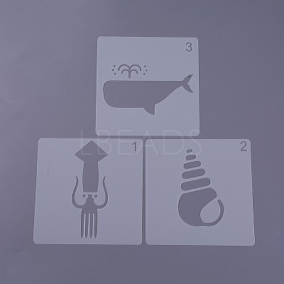 Kids Cartoon Plastic Hollow Drawing Stencil DIY-F025-B07-1