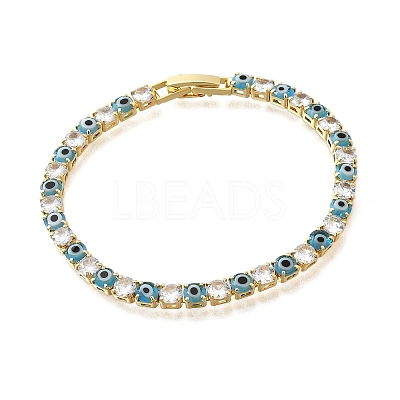 Brass Enamel Link & Charm Bracelets BJEW-Z094-02G-01B-1