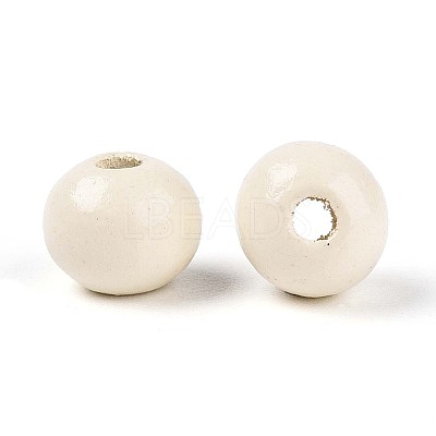 Spray Painted Round Natural Schima Wood Beads WOOD-A018-8mm-10-1