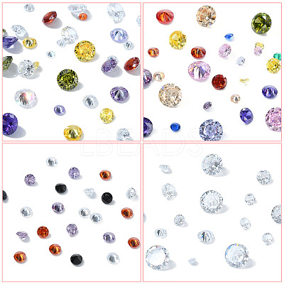 100Pcs 10 Styles Cubic Zirconia Cabochons ZIRC-YW0001-20A-1