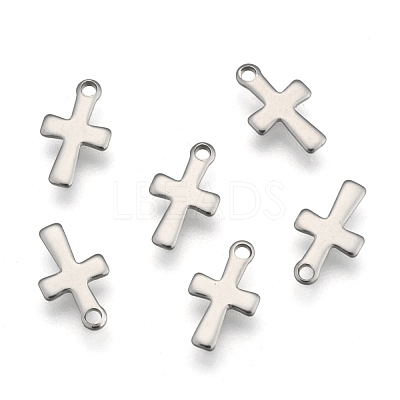 Tarnish Resistant 304 Stainless Steel Tiny Cross Charms STAS-E104-34P-1