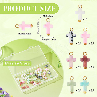 105Pcs 7 Colors Acrylic Imitation Gemstone Pendants FIND-TA0009-34G-1