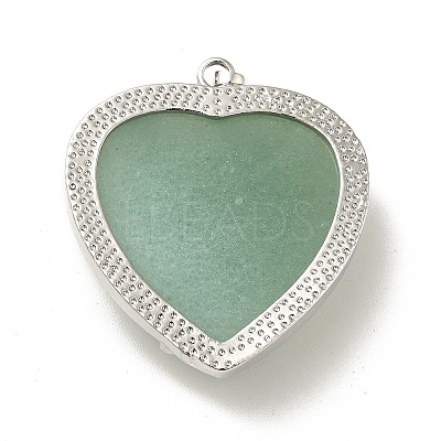 Heart Natural Green Aventurine Pendants GP356-2-1