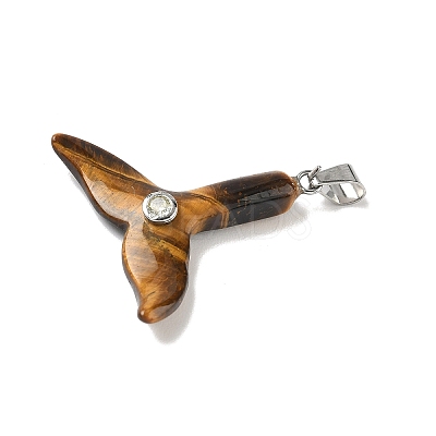Natural Tiger Eye Pendants G-P599-03P-01-1
