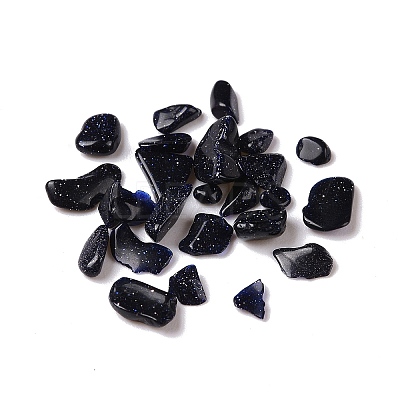 Synthetic Blue Goldstone Chip Beads G-I350-02-1