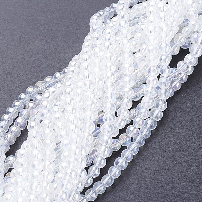 Glass Beads Strands X-GR4mm01Y-AB-1