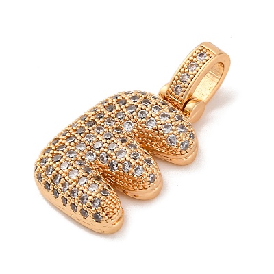 Brass Micro Pave Cubic Zirconia Pendants KK-C076-29E-G01-1