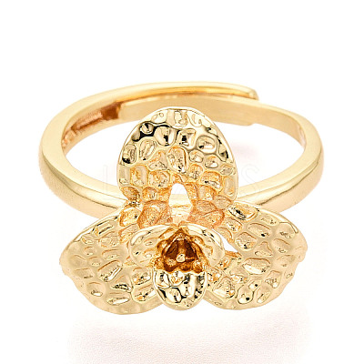 Flower Brass Cup Peg Ring Settings KK-N274-03G-1