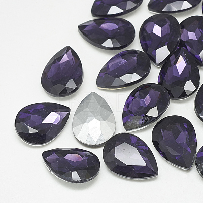 Pointed Back Glass Rhinestone Cabochons RGLA-T081-13x18mm-16-1