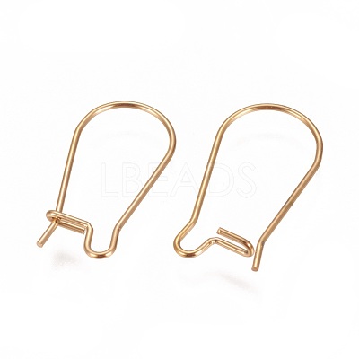 Ion Plating(IP) 304 Stainless Steel Hoop Earrings Findings Kidney Ear Wires STAS-L216-22C-G-1