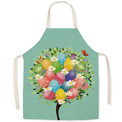Cute Easter Egg Pattern Polyester Sleeveless Apron PW-WG98916-23-1