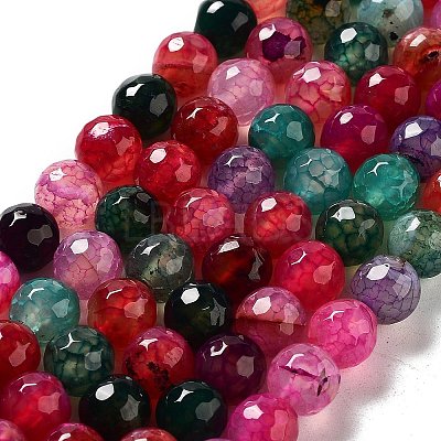 Natural Agate Round Beads Strand G-L085-8mm-01-1