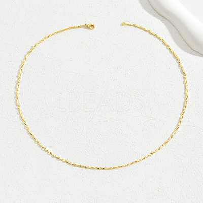 Simple Brass Twisted Bar Link Chain Necklaces for Women WX2955-3-1