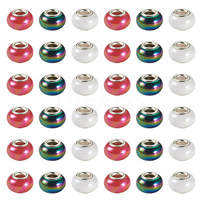 150Pcs Opaque Resin European Beads RESI-TA0004-72B-1