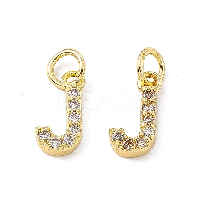 Real 18K Gold Plated Brass Micro Pave Clear Cubic Zirconia Charms KK-E068-VB452-J-1