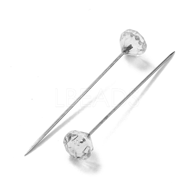 50Pcs Crystal Head Steel Sewing Craft Positioning Needles TOOL-NH0001-03C-1