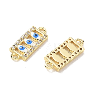Brass Micro Pave Clear Cubic Zirconia Connector Charms CU-CBA6305-11G-A-1