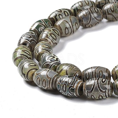 Tibetan Style dZi Beads Strands TDZI-E005-01T-1