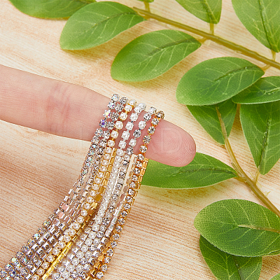 12Pcs 6 Style Alloy Rhinestone Chains MRMJ-HY0002-30-1