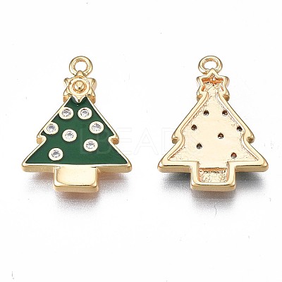 Brass Enamel Pendants KK-N232-219-1