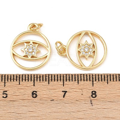 Brass Micro Pave Cubic Zirconia Pendants KK-F919-13G-1